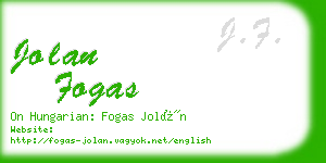 jolan fogas business card